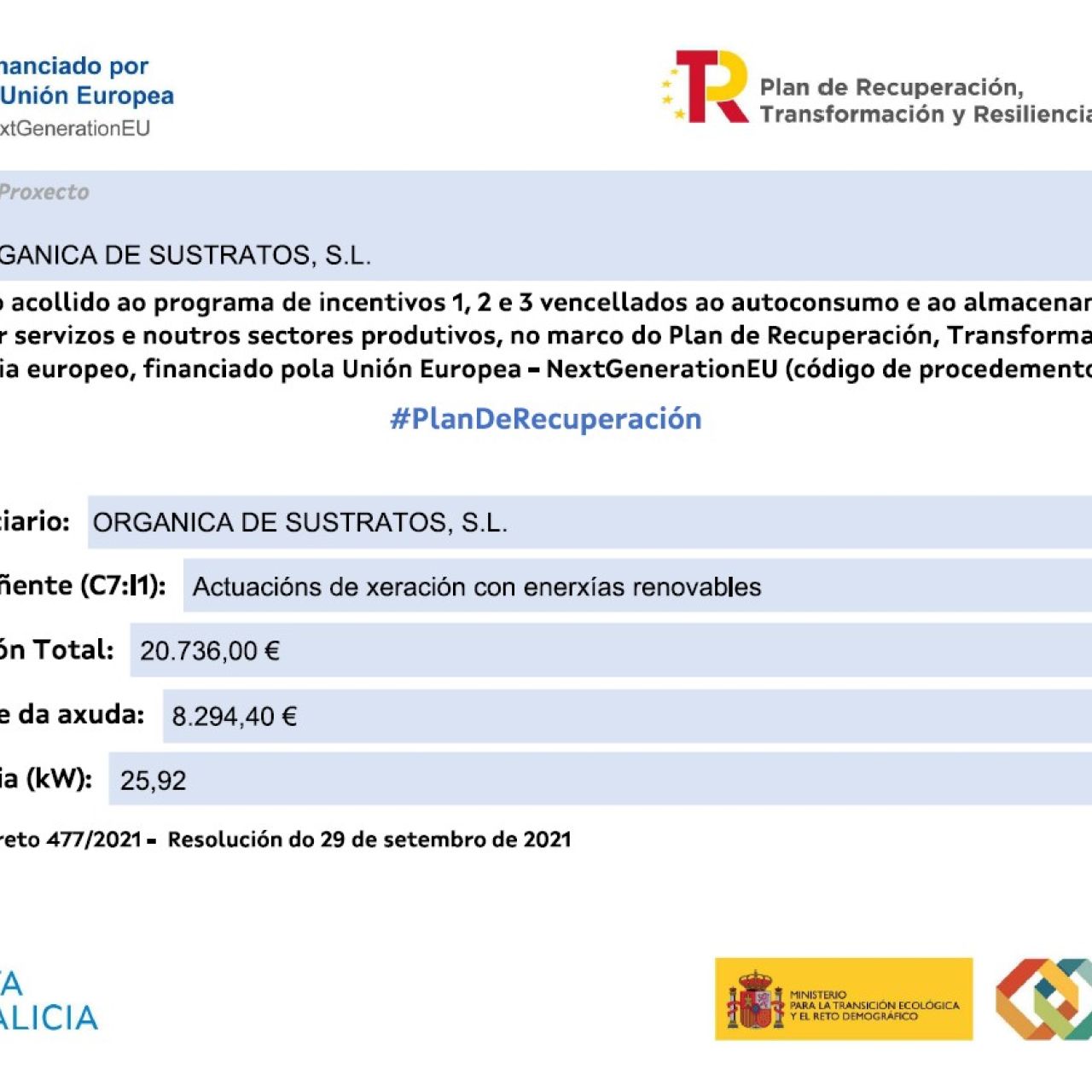 INSTALACIÓN DE PLACAS SOLARES DE 25,92 kWh